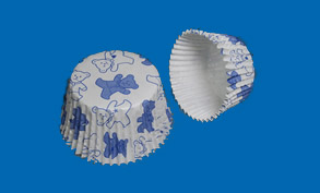 オーブンクッカー(柄物)マフィンカップ ブルーベア柄